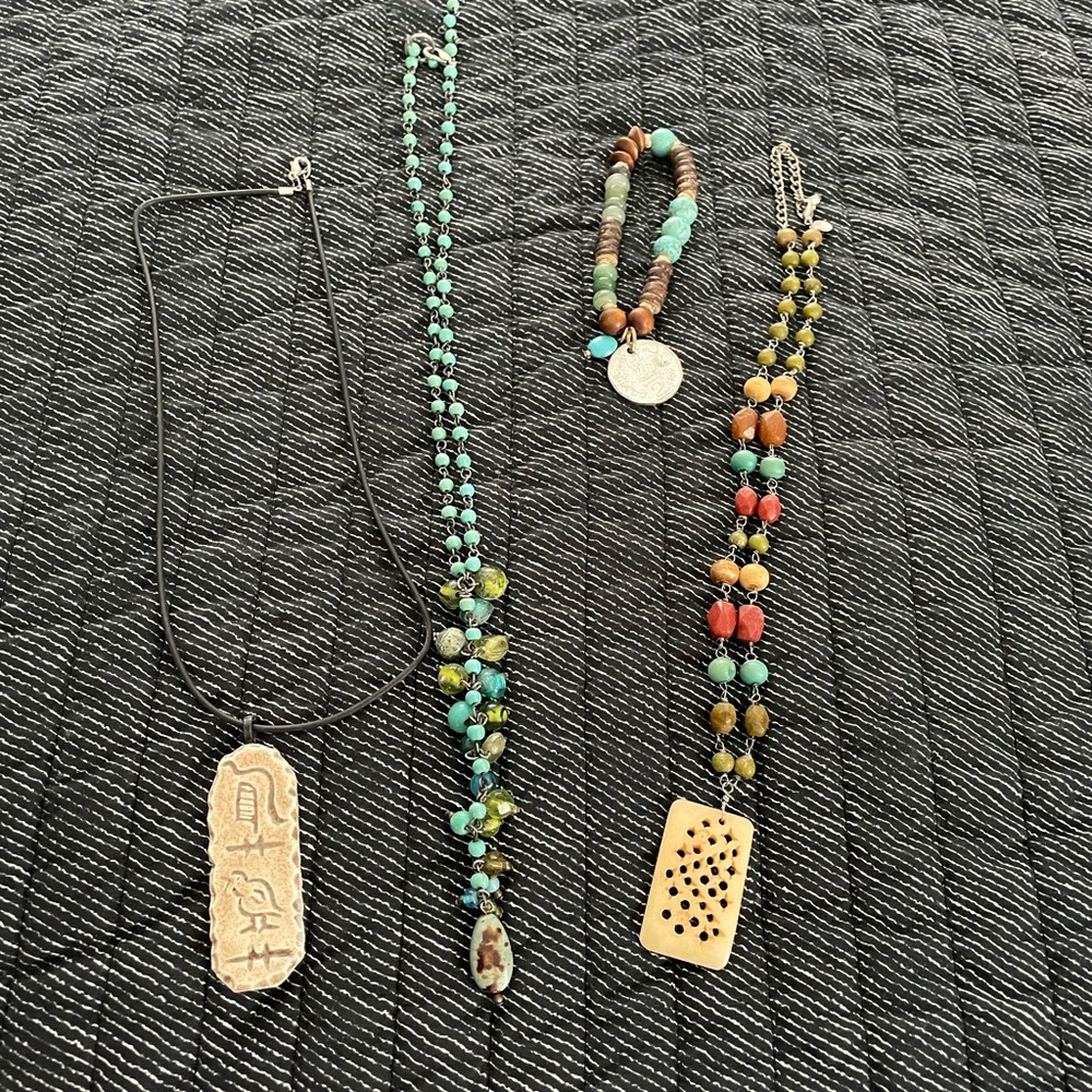 Multicolor Beaded Necklaces and Bracelet (3 necklaces and 1 bracelet)
